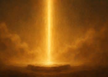 تصویر انتزاعی افقی با نور طلایی و مه معنوی که مفهوم صداقت پیامبر اسلام و حقیقت پیش از بعثت را به‌صورت نمادین نشان می‌دهد.